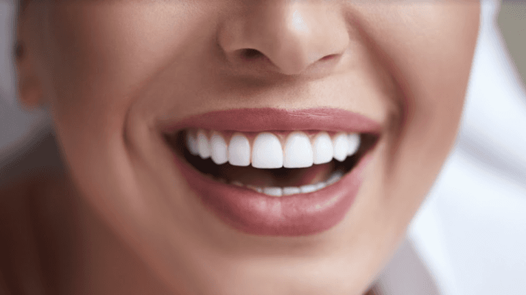 close up of woman's smile