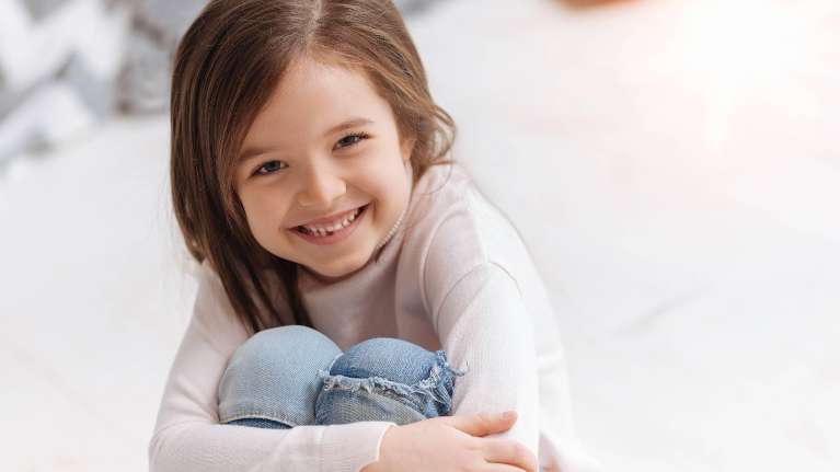 young girl smiling in Lincoln NE