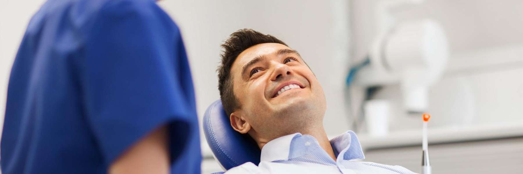 lincoln man smiling in dental chair